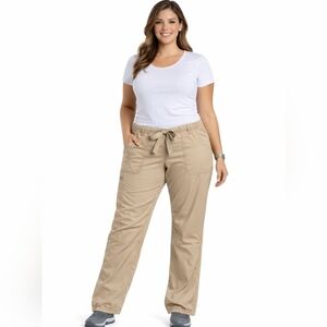 Liz Claiborne Women's Jackie Khaki Tan Cargo Style Drawstring Pants